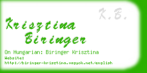 krisztina biringer business card